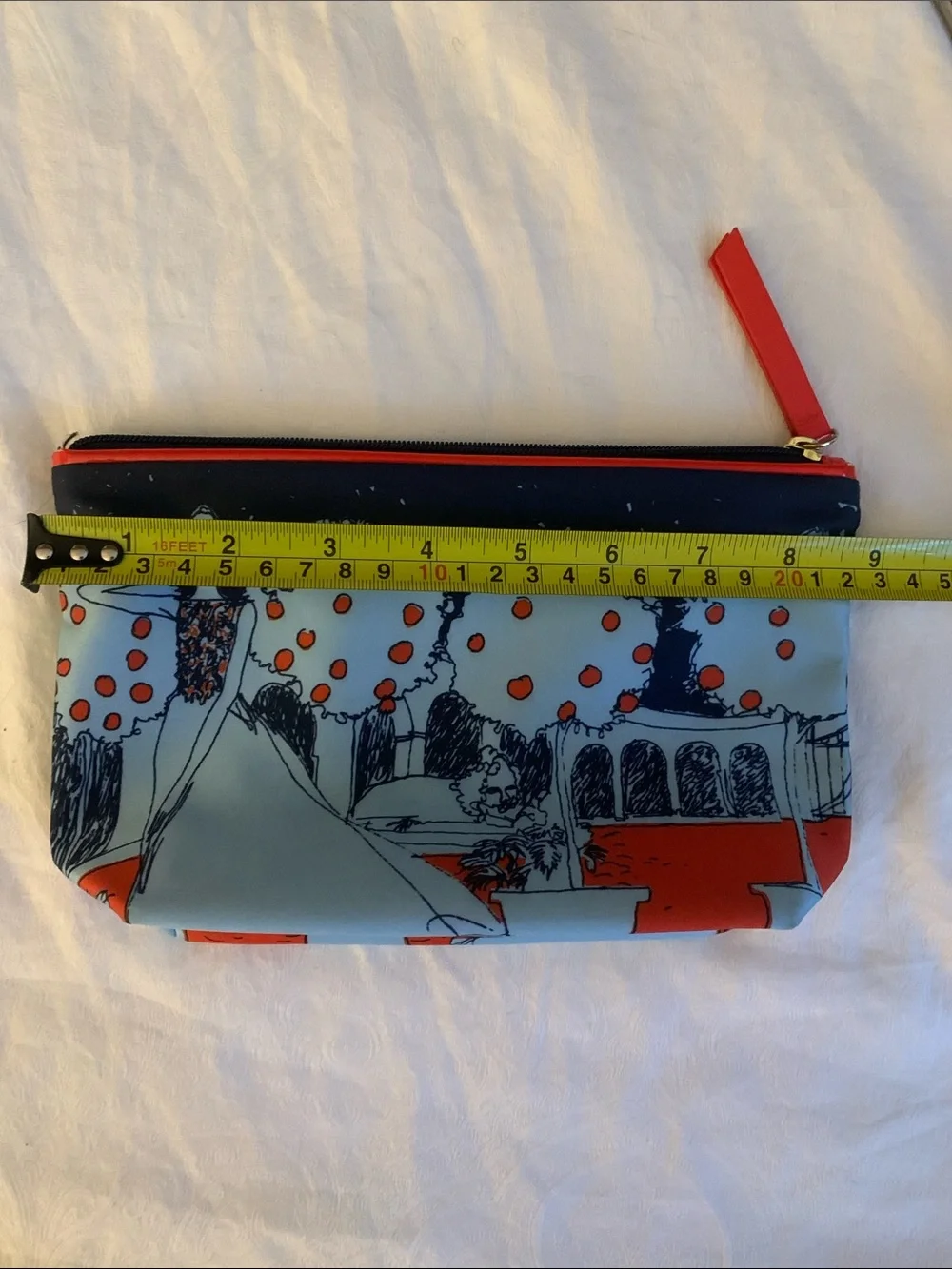Estee Lauder Orange & Light Blue Fashion Illustration Cosmetic Pouch